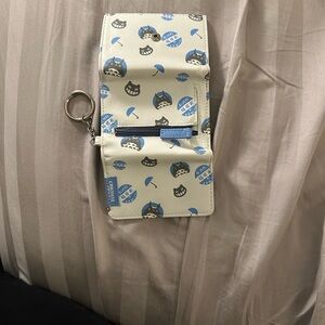 Charming Totoro Kids Wallet with Keychain - Cream and Blue